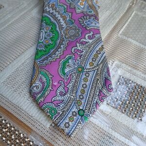 Polo Ralph Lauren Men's Multicolor Paisley Silk Neck Tie Made in Italy Vintage